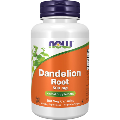 Now Dandelion Root 500 mg 100 Veg Capsules