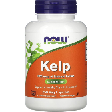 Now Kelp 325 mcg of Natural Iodine 250 Veg Capsules