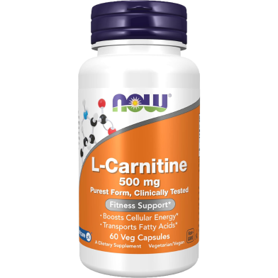 Now L Carnitine 500 mg 60 Veg Capsules