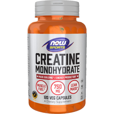 NOW Sports Nutrition Creatine Monohydrate 750mg 120 Veg Capsules