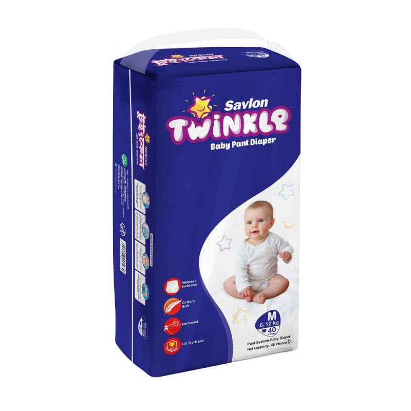 Savlon Twinkle Baby Pant Diaper Size M 6-12 kg