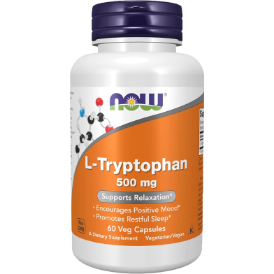 Now L-Tryptophan 500 mg 60 Veg Capsules