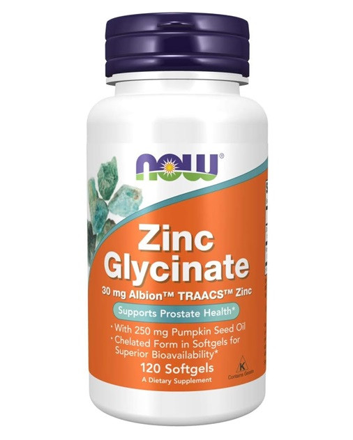 NOW Supplements, Zinc Glycinate, 120 Softgels