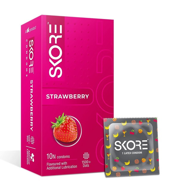 Skore Condom Strawberry Flavour