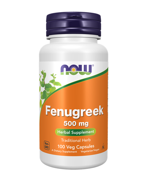 NOW Supplements, Fenugreek 500 mg, Herbal Supplement, 100 Veg Capsules
