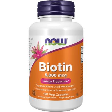NOW Biotin 5000 mcg 120 Capsules
