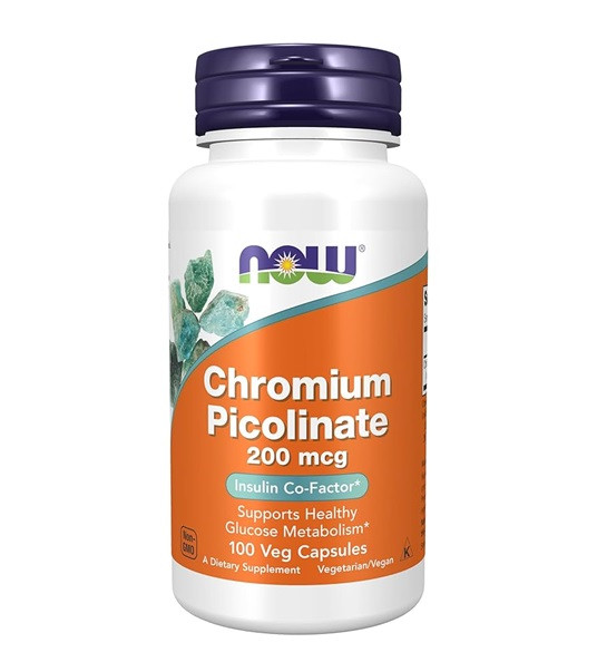 NOW Chromium Picolinate 200 mcg, Insulin Co-Factor 250 Veg Capsules