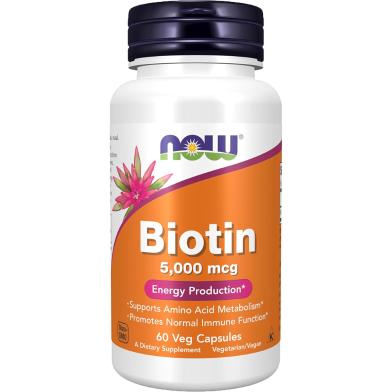 NOW Biotin 5000 mcg 60 Capsules