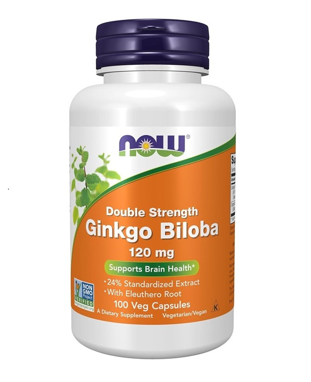 NOW Double Strength Ginkgo Biloba - 120mg - 100 Veg Capsules