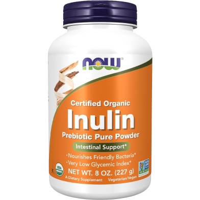 NOW Inulin Prebiotic Pure Organic Powder 227 gm