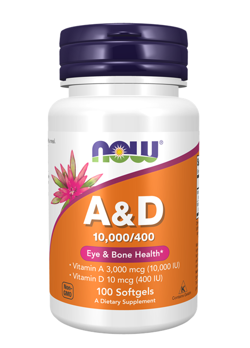 Now Foods Vitamin A & D, 10000/400, 100 Capsules