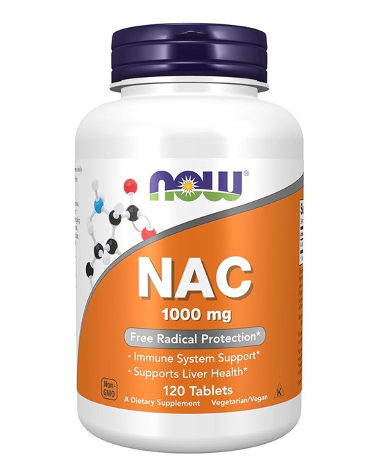 NOW Supplements, NAC (N-Acetyl-Cysteine) 1,000 mg, Free Radical Protection*, 120 Tablets