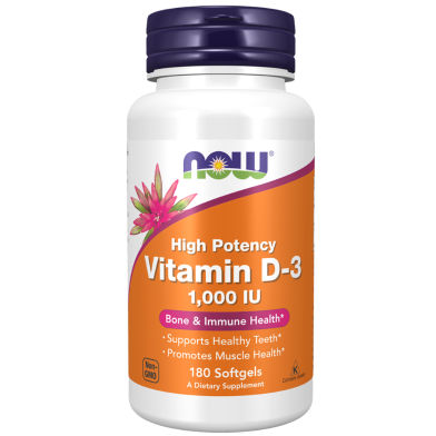 Now Vitamin D3 1000 IU 180 Softgels