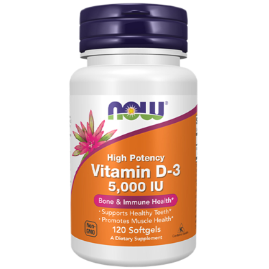 Now Vitamin D3 5000 IU 120 Softgels