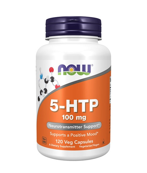 NOW Supplements, 5-HTP (5-hydroxytryptophan) 100 mg, Neurotransmitter Support*, 120 Veg Capsules
