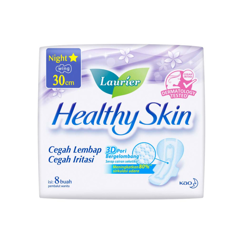 Laurier Sanitary Napkin  Healthy Skin-30 cm-8 pad