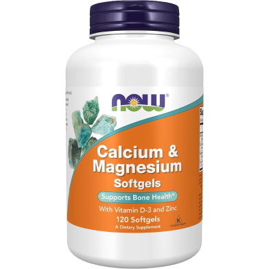 NOW Magnesium and Calcium With Zinc and Vitamin D3 120 Softgels