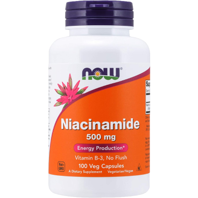 NOW Foods Niacinamide 500 mg 100 Veg Capsules