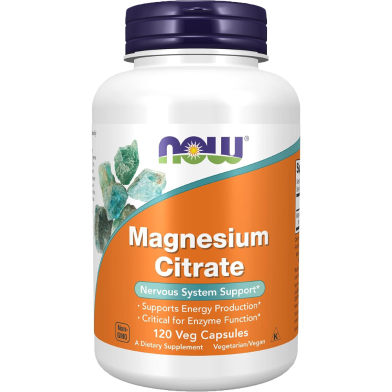 NOW Magnesium Citrate 120 Veg Capsules