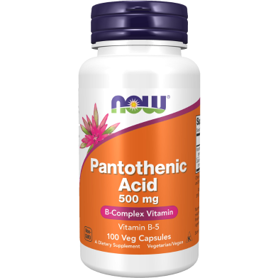 Now Pantothenic Acid Vitamin B-5 500 mg B-Complex 100 Capsules
