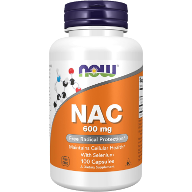 NOW NAC N-Acetyl Cysteine 600 mg With Selenium and Molybdenum 100 Veg Capsules